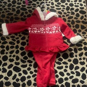Cozy Red Fleece Kids Set